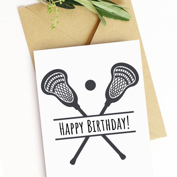 Lacrosse Birthday Card Happy Birthday for Lacrosse Player or Etsy