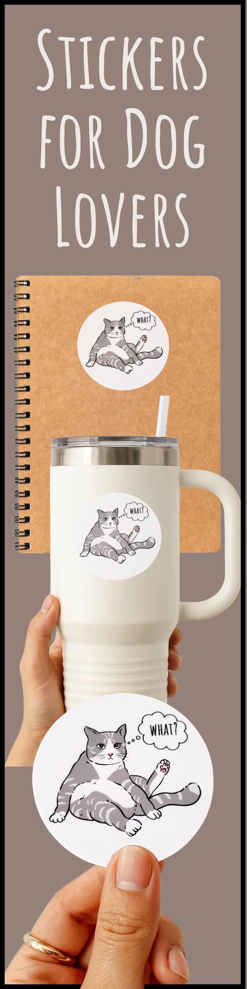 Funny Cat Sticker for Pet Dad Gift Idea Cat Lover Funny Gift for Teen ...