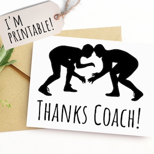 Wrestling Dankeschön Karte für Trainer Geschenkidee für Ihn Co-Trainer Danke von der Familienkarte vom Team Digitaler Download