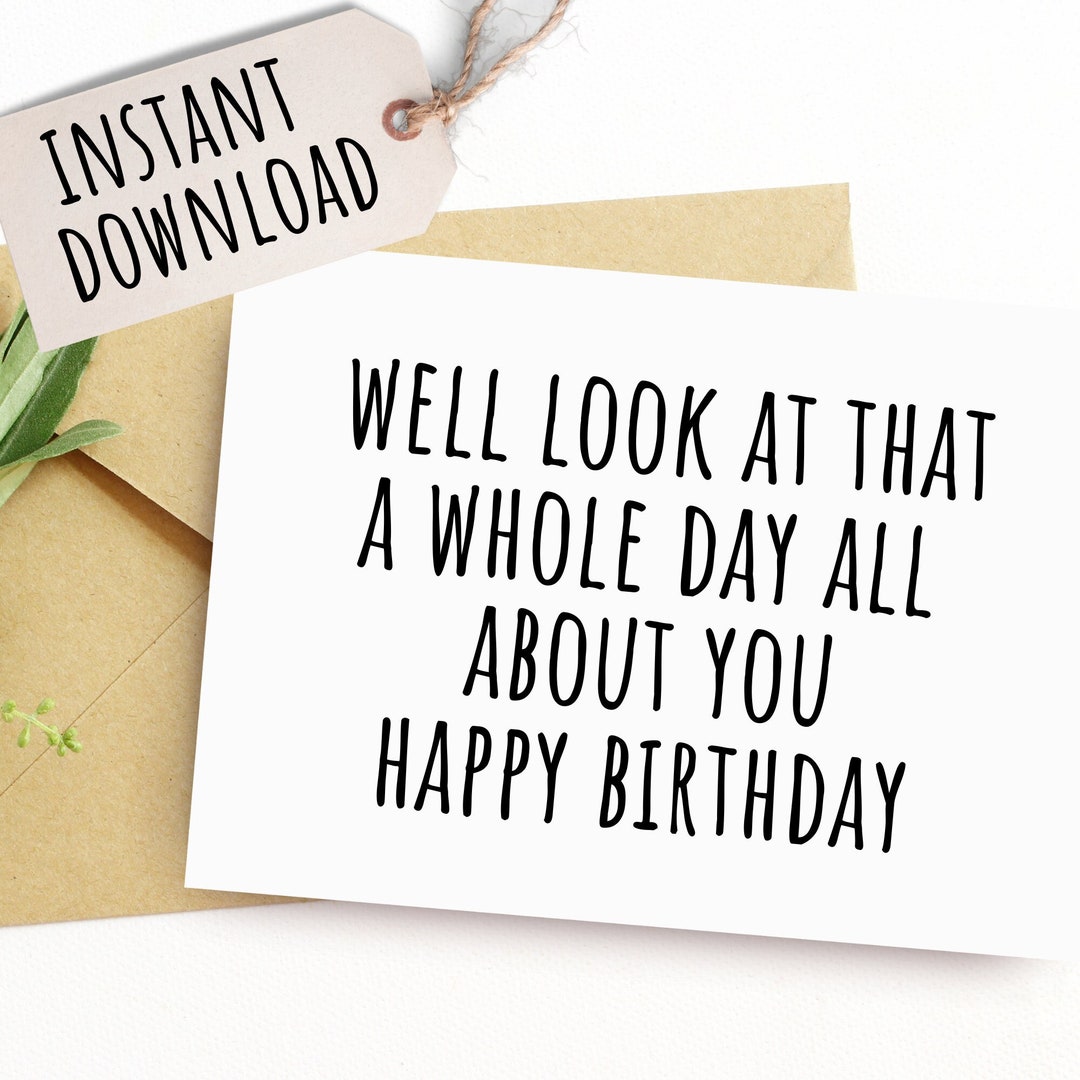 Printable Birthday Card Funny Birthday Card for Men Women Brother