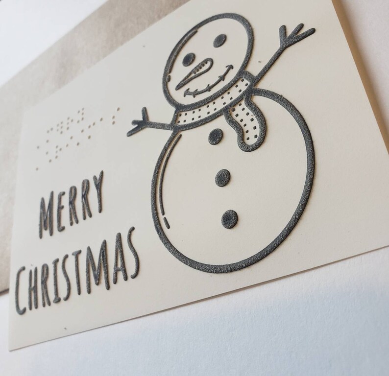 Tactile Braille Christmas Card for Kids Teens Adults Holiday Etsy