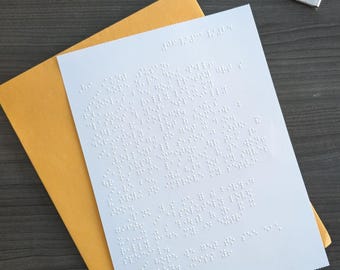 Custom Braille Letter Personalized Tactile Note Gift for Blind or Visually Impaired Custom Message Gift Idea for Friend Thank You Note