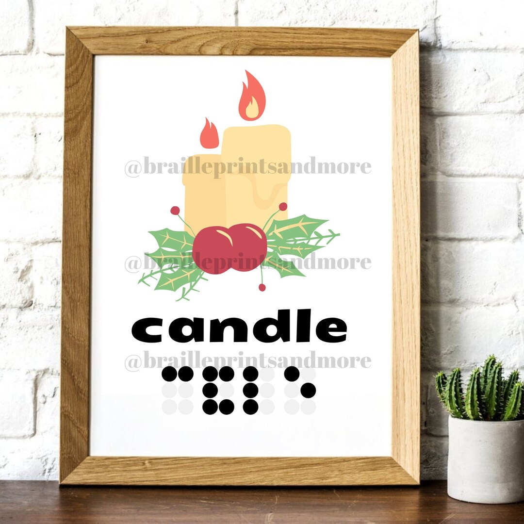 Printable Braille Art PNG Christmas Holiday Printable Candle Etsy