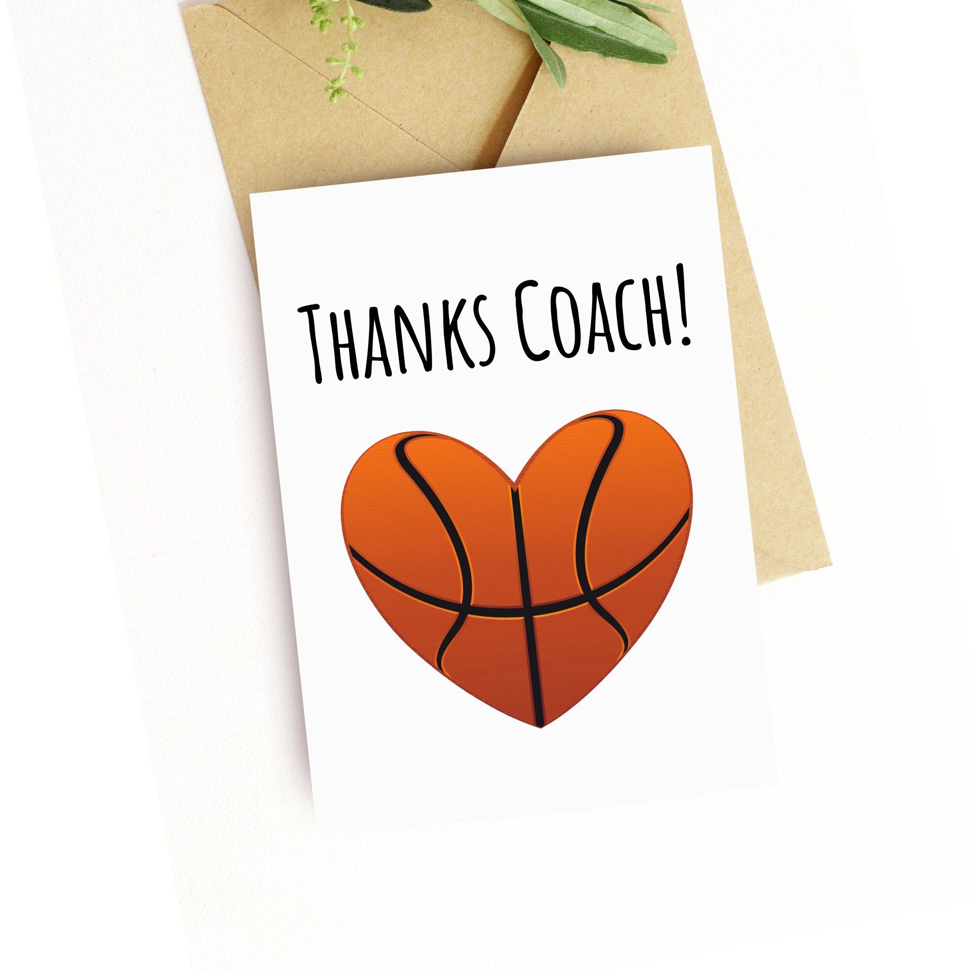 Thank You Card for Basketball Coach Gift Girls Basketball Etsy