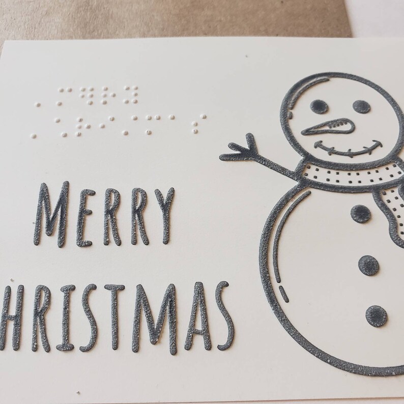 Tactile Braille Christmas Card for Kids Teens Adults Holiday Etsy