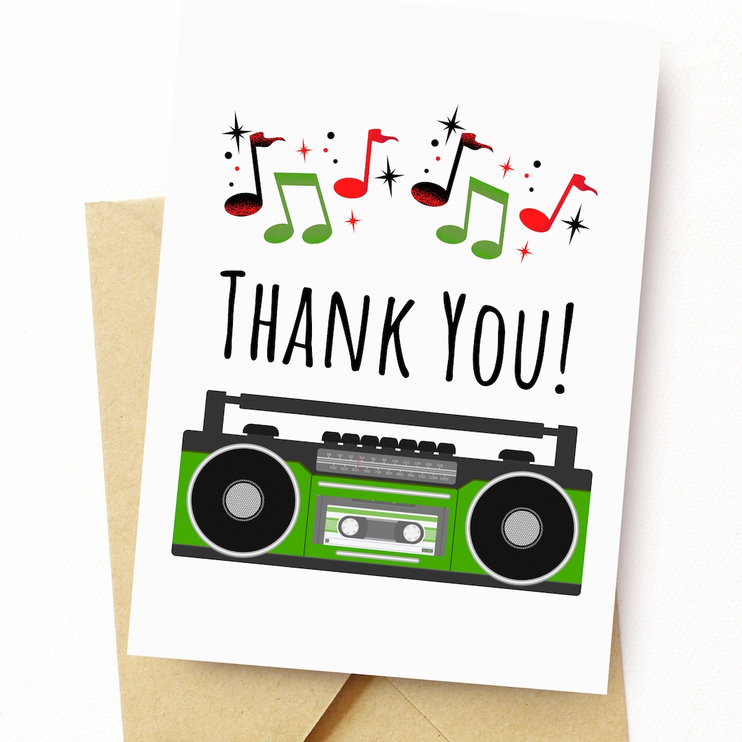 Printable Thank You Card Music Teacher Music Lover Choir Band Director ...
