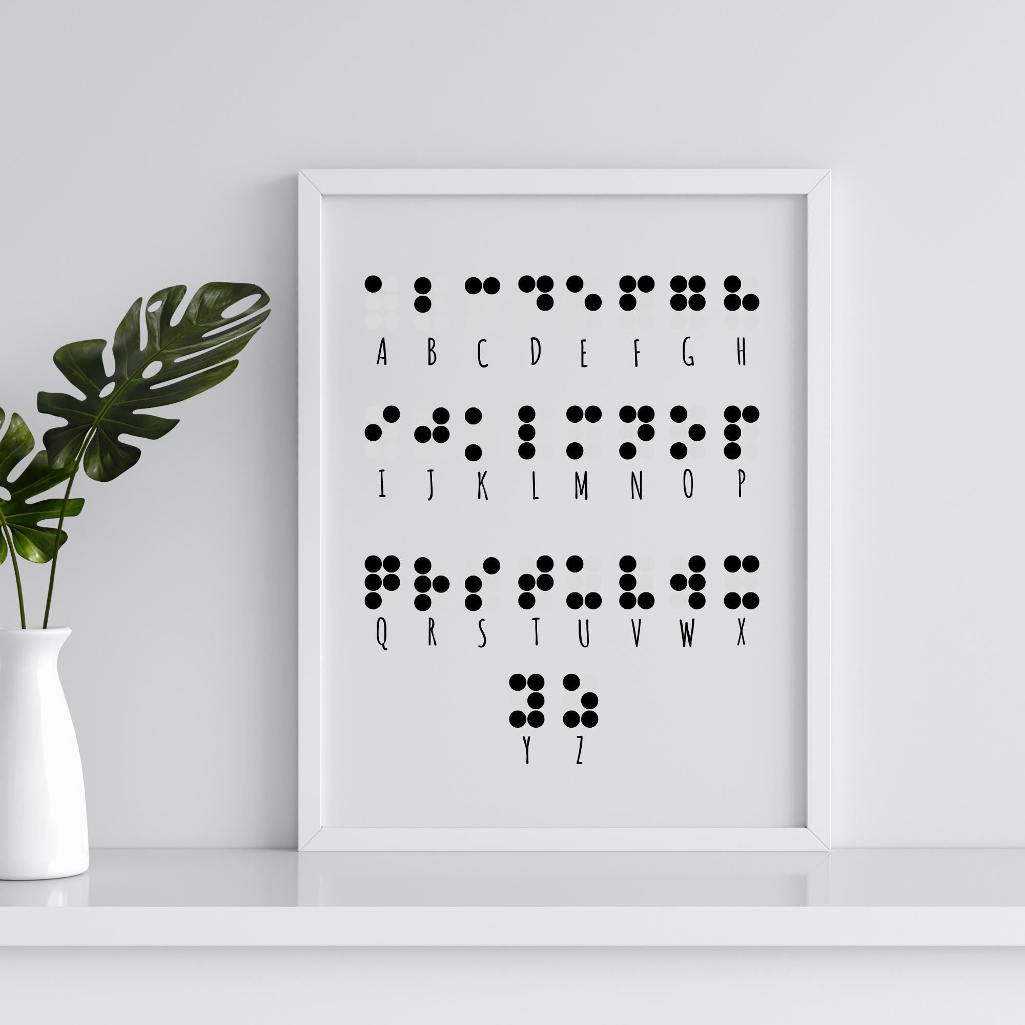 Printable Braille Alphabet Wall Art Simulated Braille Classroom Decor ...