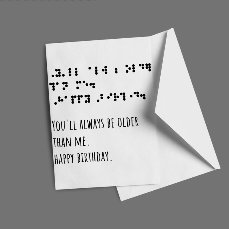 Braille Birthday Card Funny Hand Brailled Card You'll Etsy