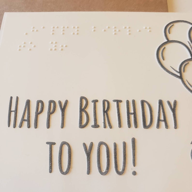 Tactile Braille Birthday Card for Kids Teens Adults Happy Etsy