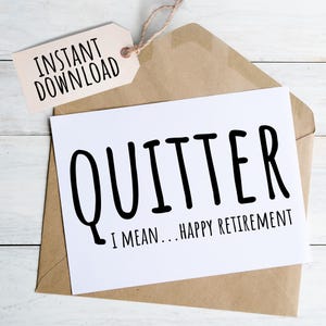 Carte de retraite amusante à imprimer pour collègue, téléchargement immédiat, idée cadeau pour elle, carte amusante pour le travail, meilleure amie, bureau, fête, enseignant, retraite