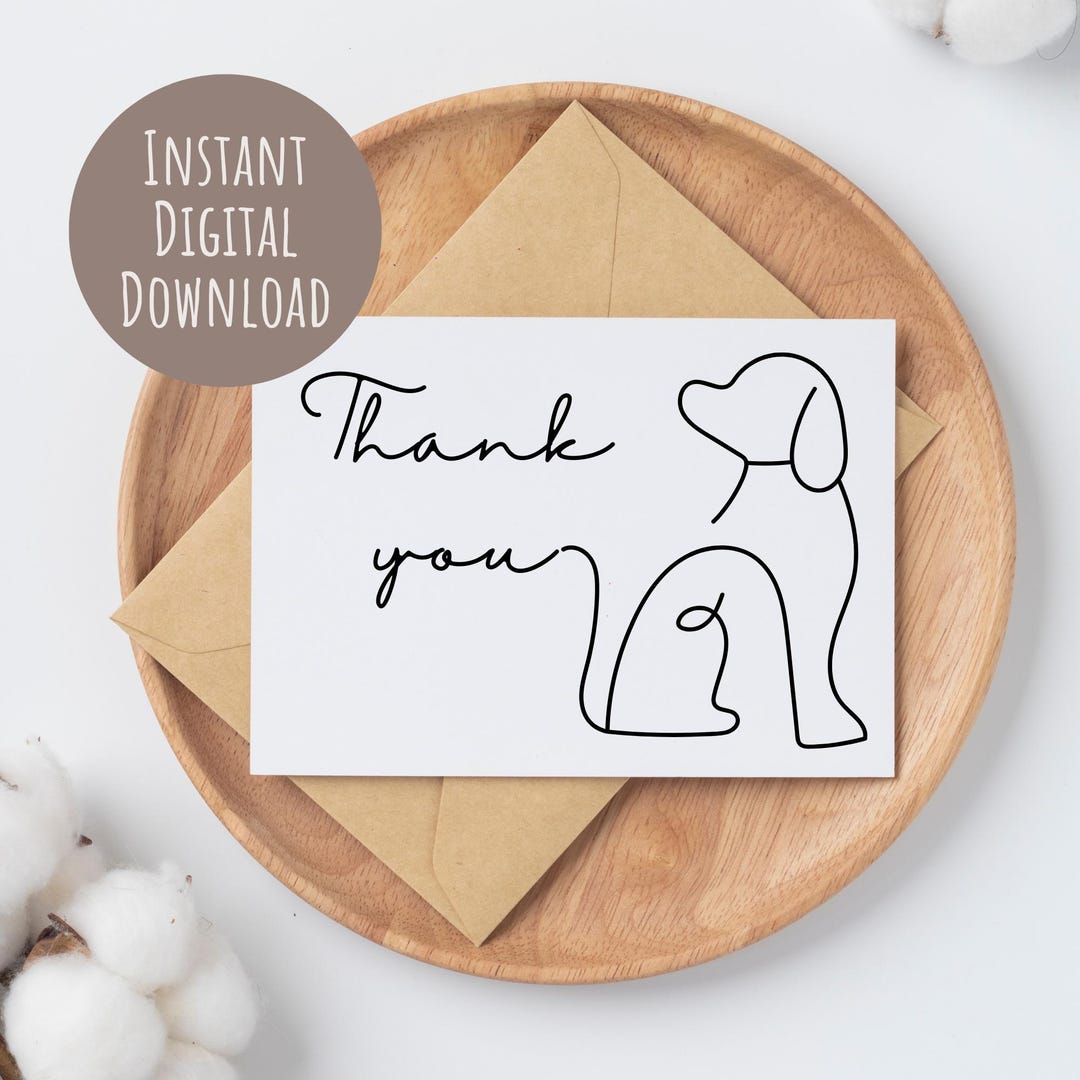 Printable Dog Thank You Card Card