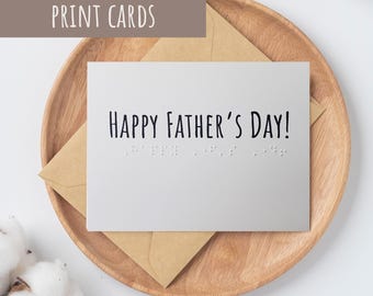 Braille Fathers Day Card for Dad Gift for Him Hand Brailled Card for Husband Pet Dad Braille Reader Greeting Card for the Blind Large Print