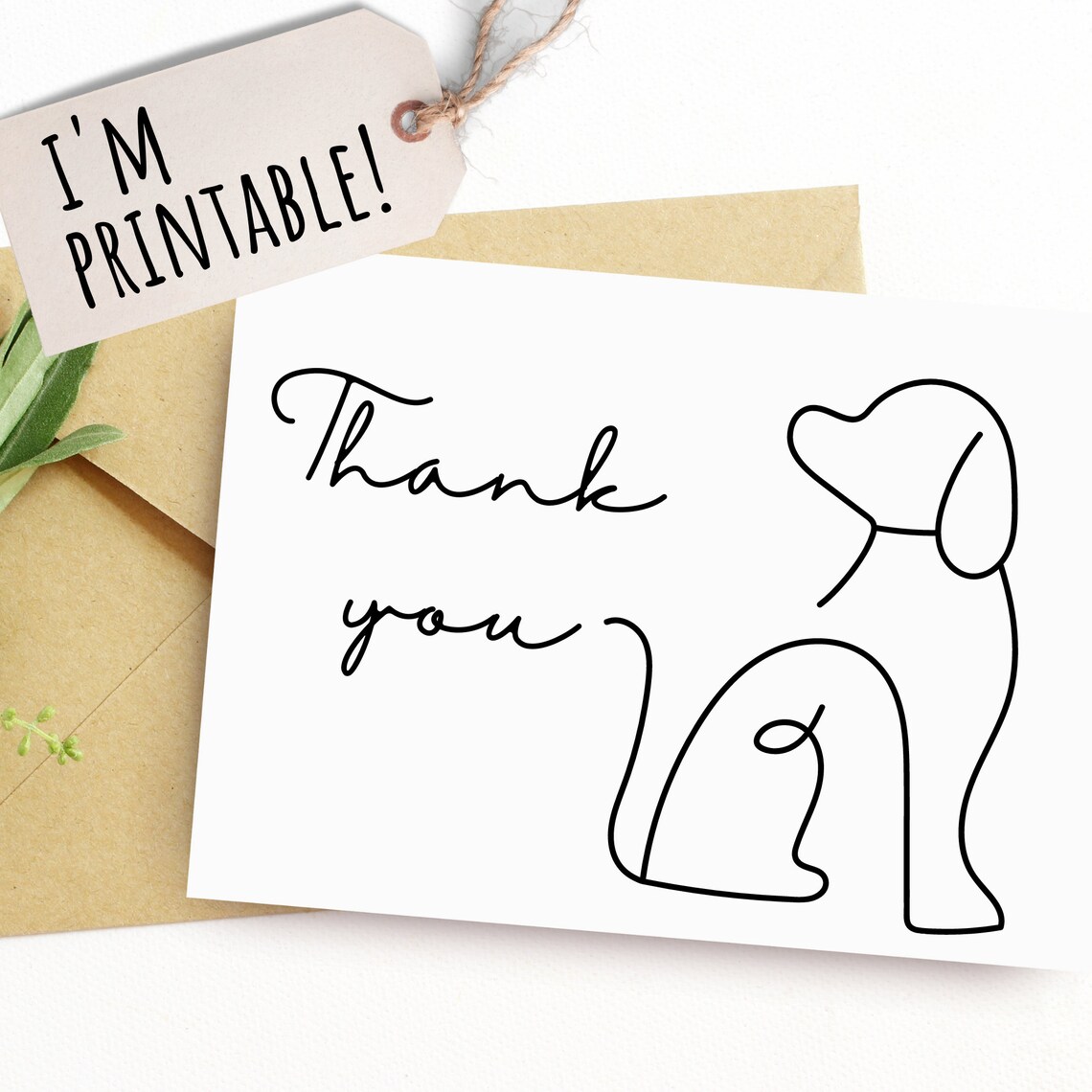 Printable Card Thank You Card Animal Card Dog Lover Animal - Etsy