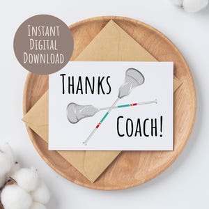 Lacrosse Coach Danke Karte zum Saisonende Geschenk Idee zum Saisonende für Ihn 2 2 2 Danksagungskarten von Spielern zum sofortigen Download