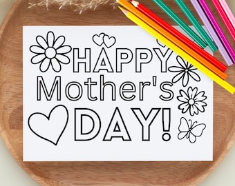 Printable Card for Mom From The Kids Coloring Card for Mothers Day Gift Idea for Wife Greeting Card Download for Step Mom Questionnaire