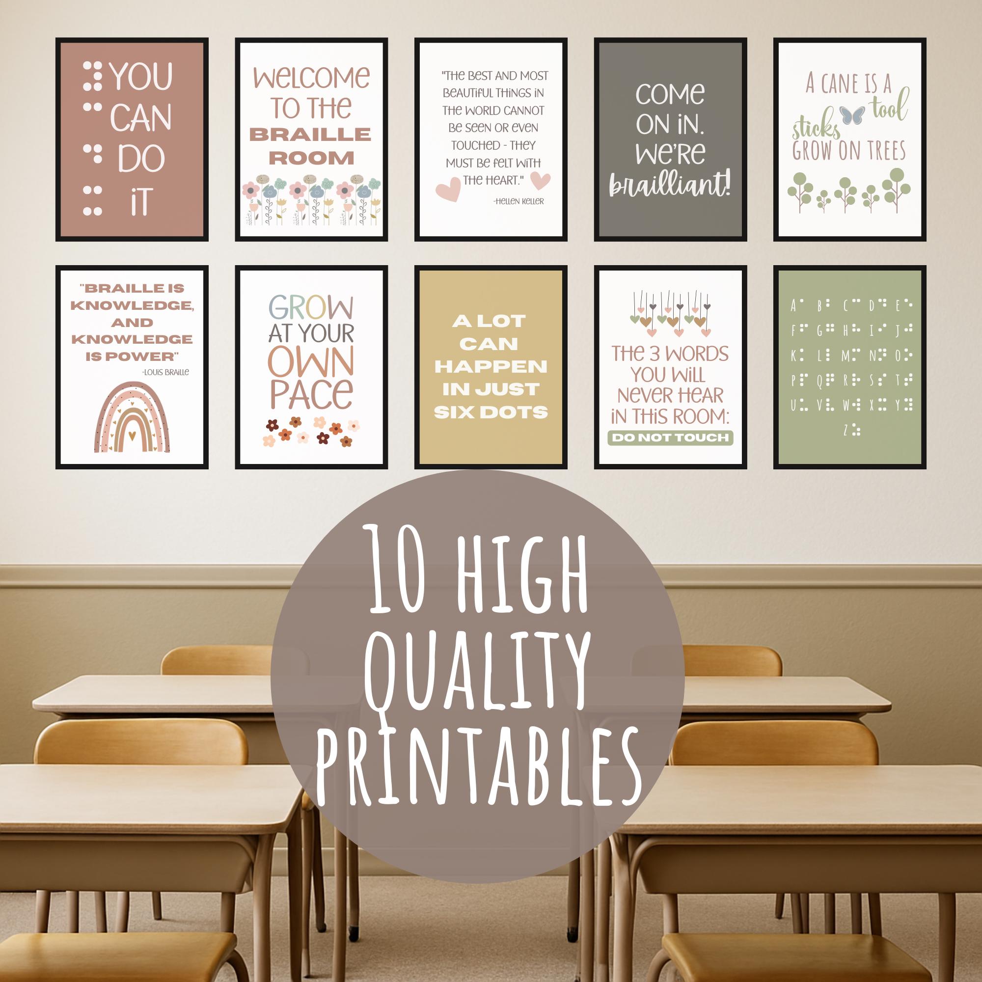 Printable Braille Decor for Classroom Braille Room Decor for TVI ...