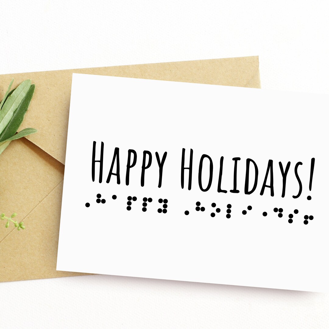Braille Holiday Card for Braille Christmas Card for Friends Etsy