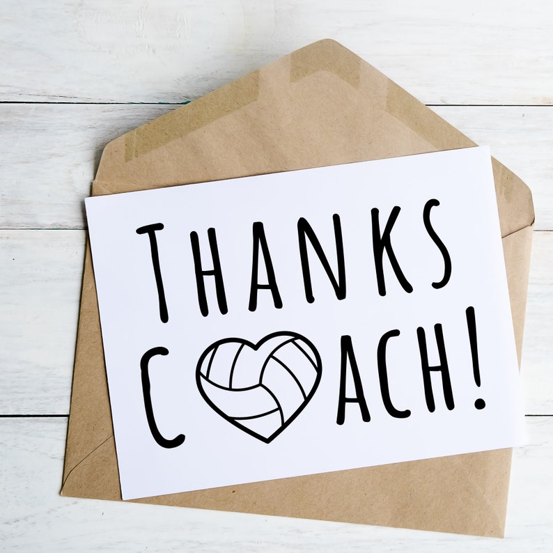 Printable Thank You Card for Volleyball Coach From Kids End of Season