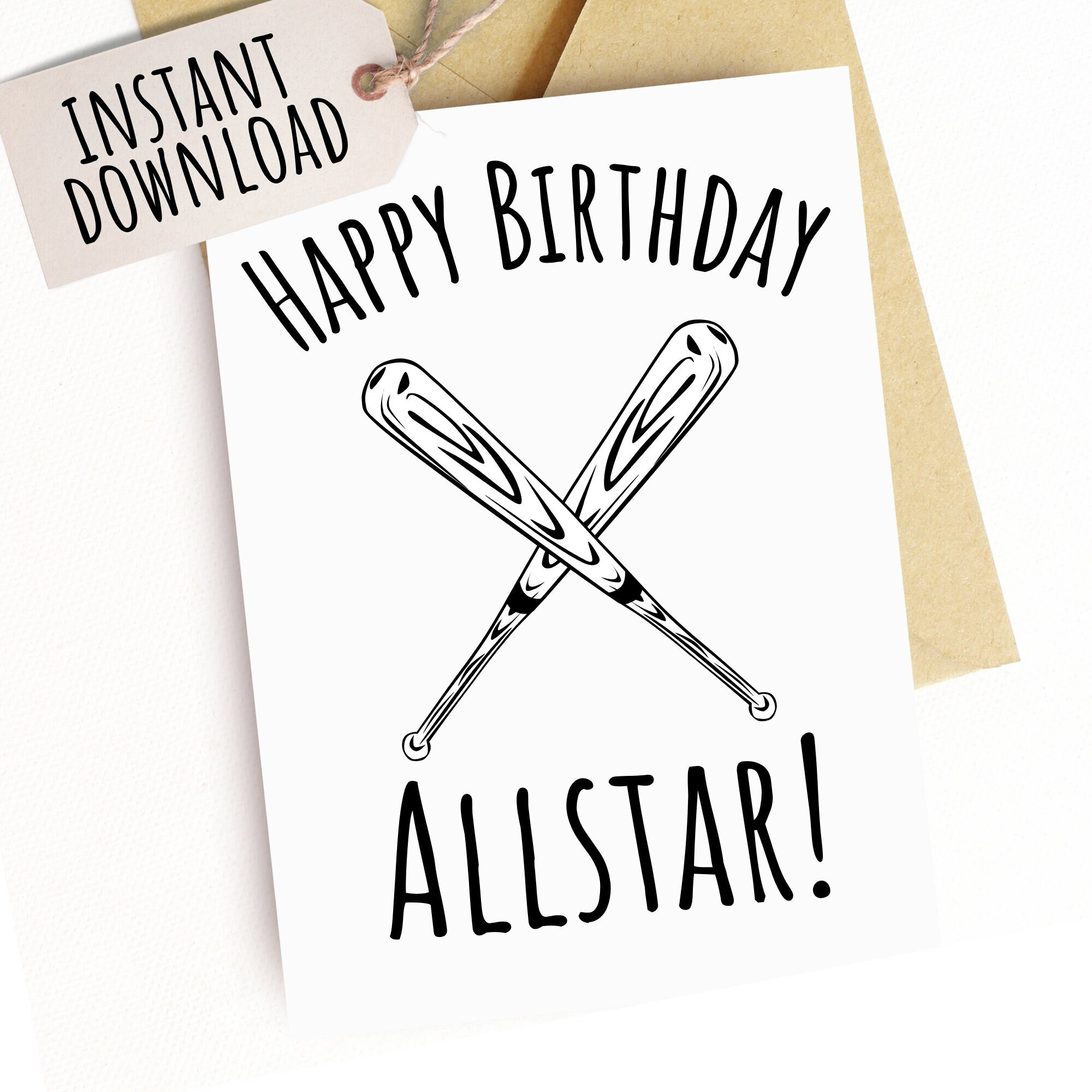 Printable Birthday Card for Baseball Player Birthday Card for Teen ...