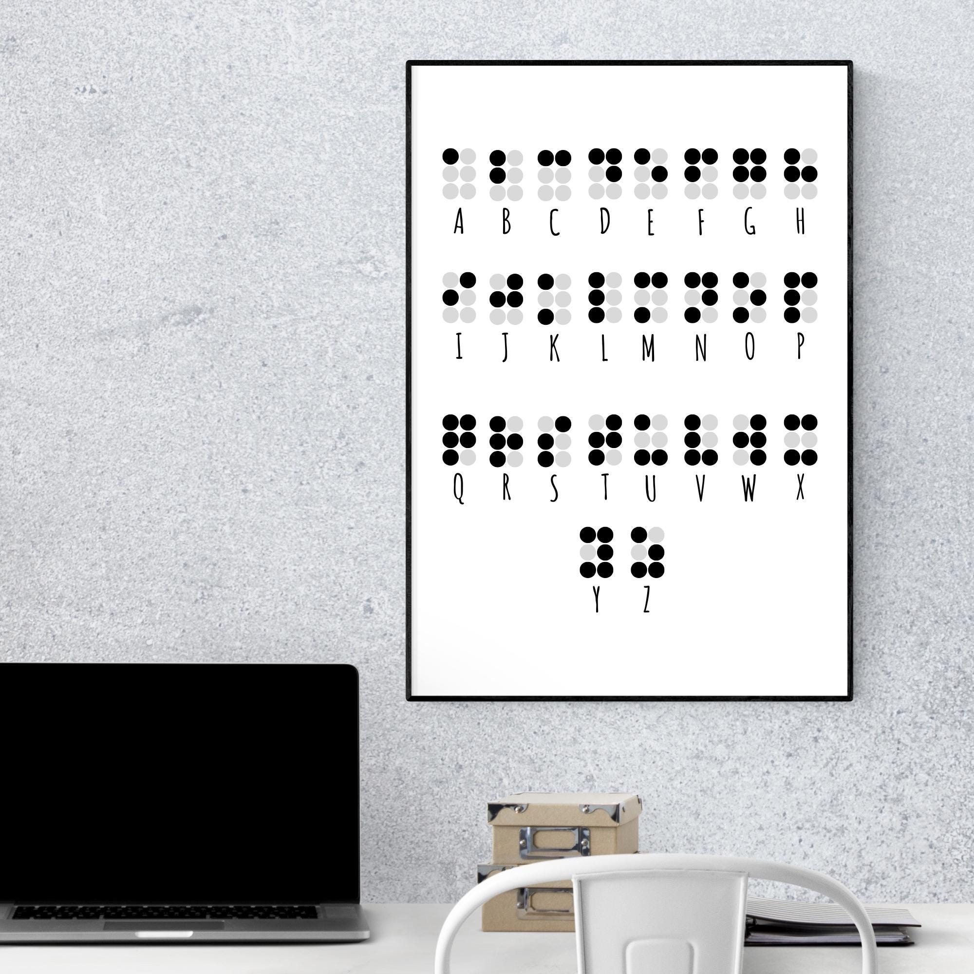 Printable Braille Alphabet Wall Art Simulated Braille Classroom Decor ...