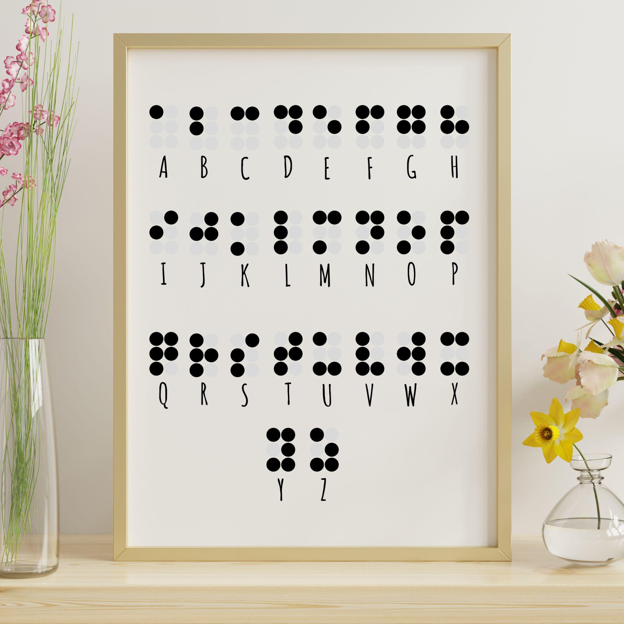 Printable Braille Alphabet Wall Art Simulated Braille Classroom Decor ...