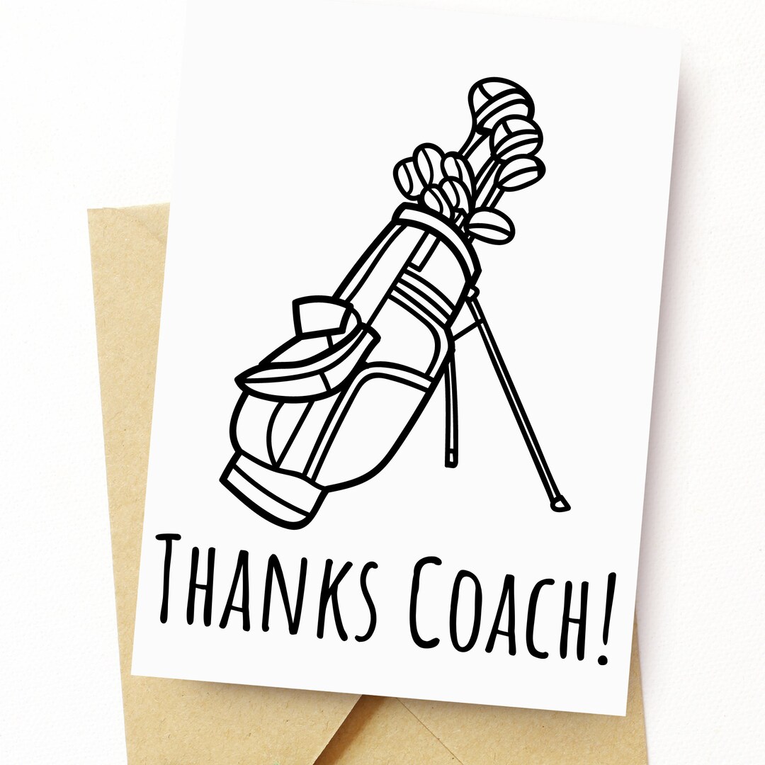 Thank You Card Golf Coach Thank You for Golf Pro Printable Card for Him
