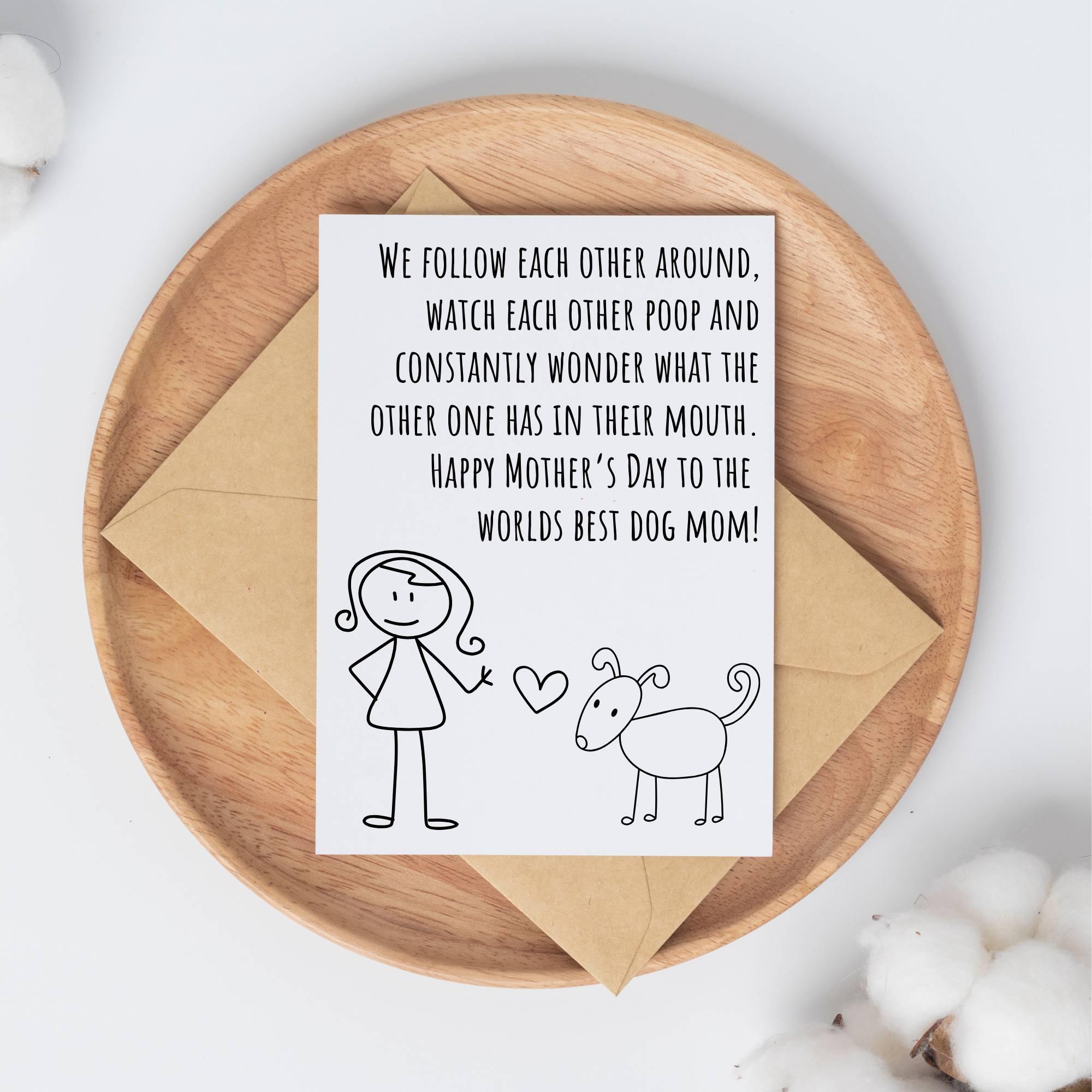 Dog Mom Birthday Card for Wife Funny Mothers Day Card Printable Option ...