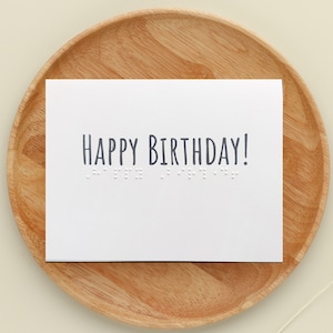 Braille Birthday Card Happy Birthday Gift Idea for Braille Reader Blind Low Vision Card for Man Birthday Party Customizable Large Print Card
