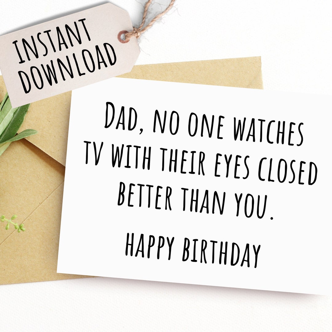 Printable Card Funny Birthday Card for Dad Stepdad Birthday Gift From — free download