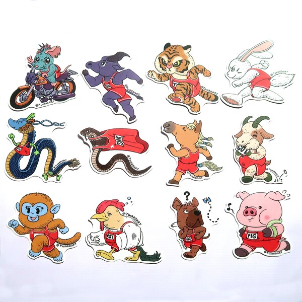 Zodi-Pals: Friendly Chinese Zodiac Animal Sticker Bundle(DISCOUNT)