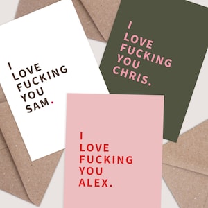 Cartão personalizado eu amo te foder. Cartão rude. Cartões de aniversário engraçados. Cartões de aniversário. Cartões de amor sujo, esposa, namorada, marido, namorado