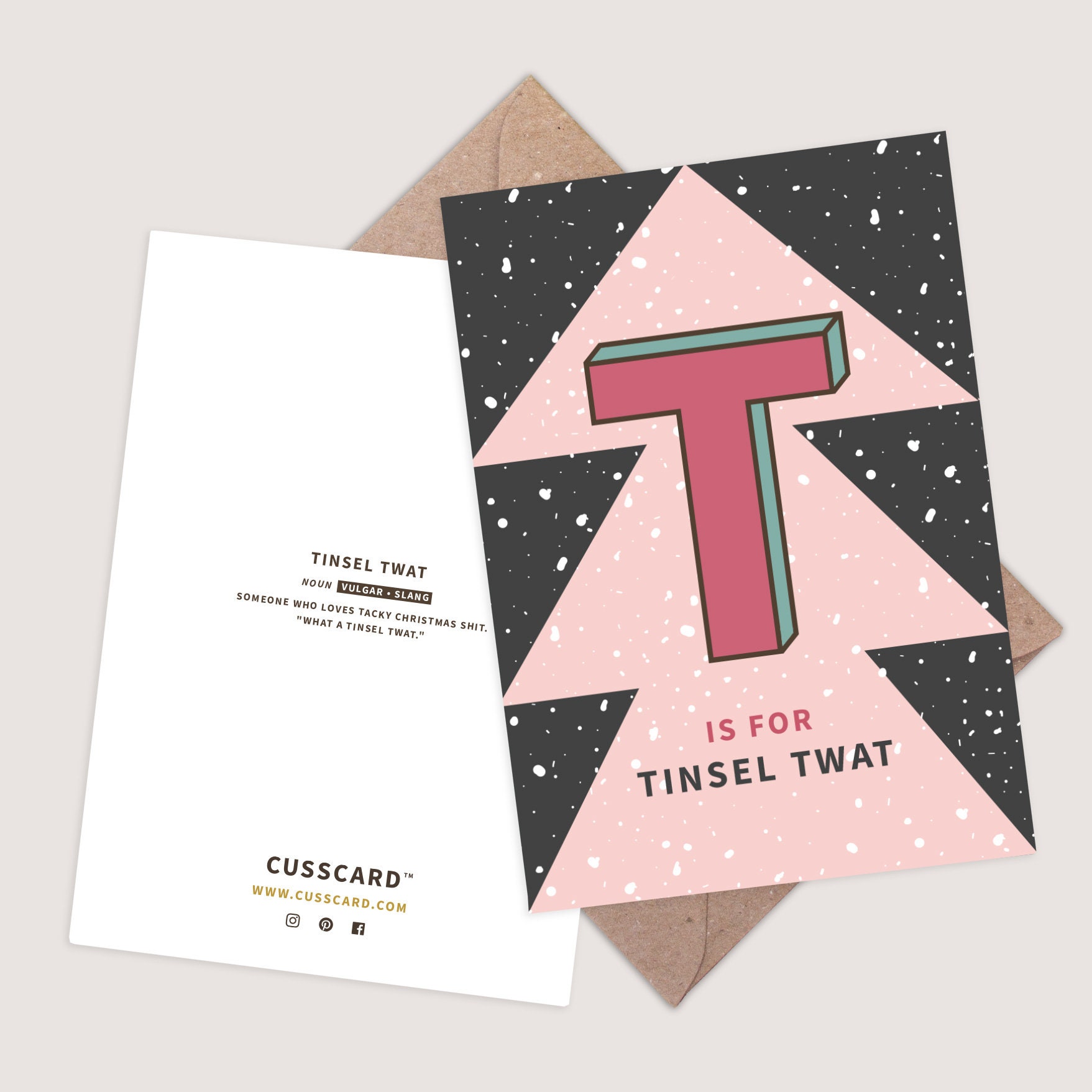 Buy T is for Tinsel Twat. Personalised Letter T Christmas Card. Online in  India - Etsy