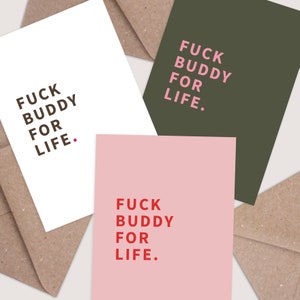 Fuck Buddy For Life Card. Drôle de carte d’anniversaire. Carte d’amour. Carte de mariage pour mari. Carte de femme. Carte de mari. Carte pour l’amoureux.