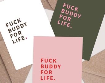 Fuck Buddy For Life Card. Funny Anniversary Card. Love Card. Wedding card for husband. Wife card. Husband card. Card for lover.