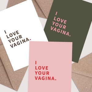 Ich liebe deine Vagina Rude Karte für Sie. Sexy Jubiläumskarte. Lustige Geburtstagskarte. Frau Freundin Lustige Karten für Sie rude Dirty Love Karten