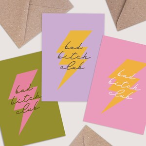 Bad Bitch Club Karte für Sie. Beste Hündinnen. Beste Freundin Geburtstagskarte. Karte für Sie. Karte für Freundin.