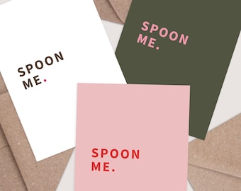 Spoon Me Card. Rude Anniversary Card. Funny Birthday Cards. Girlfriend Wife Boyfriend Husband Rude Dirty Love Cards. Sexy Position Card