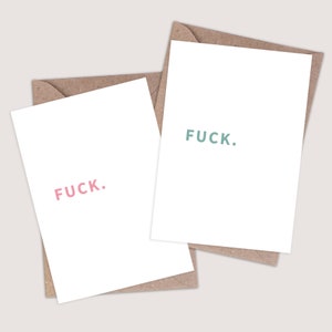 Fuck – Swearing Card. Lustige, rüde & beleidigende Karten. Novelty Joke Cards Comedy Humorvoll