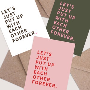 Supportons-nous les uns les autres pour toujours. Drôle de carte d’anniversaire. Cartes d’amour pour lui et pour elle. Cartes effrontées. Carte de plaisanterie hilarante
