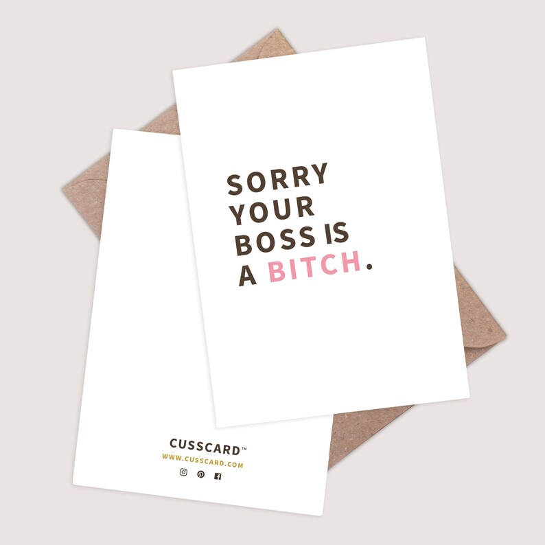 Sorry Your Boss is a Bitch Card. Horrible Bosses. Redundancy - Etsy