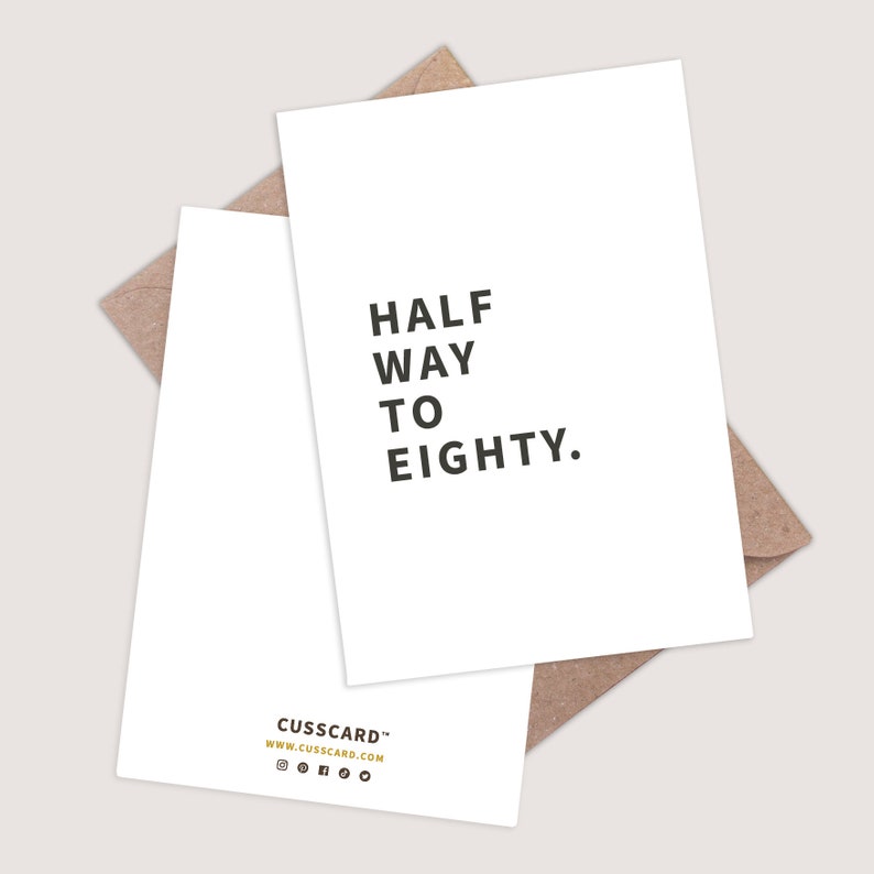Half Way to Eighty Card. Funny 40th Birthday Card. 40th card funny. Rude 40th Birthday card. 40th card for men. 40th card for her. Friend 40 gift