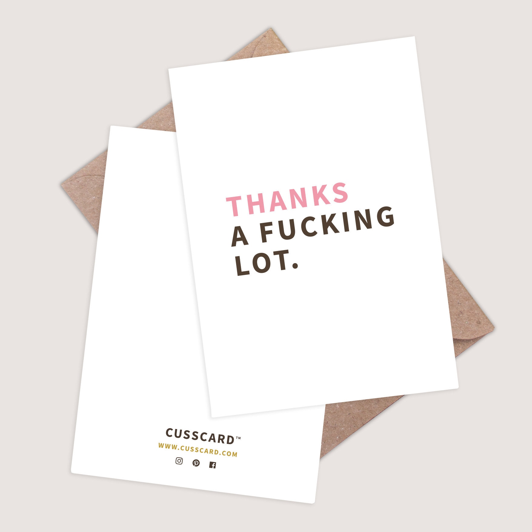 Thanks a Fucking Lot – Rude Thank You Card. Funny, Offensive Cards ...