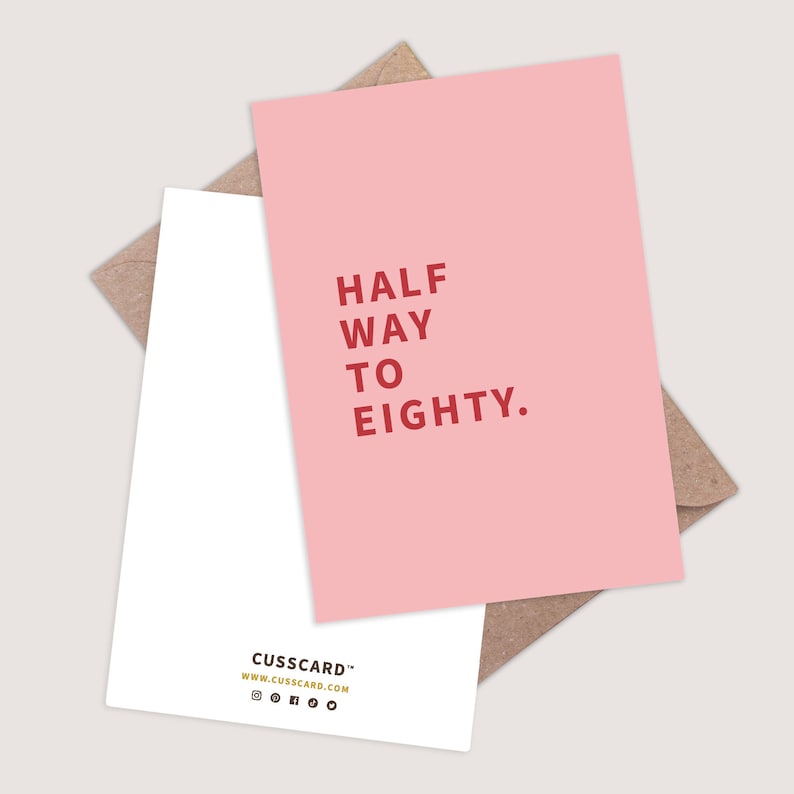 Half Way to Eighty Card. Funny 40th Birthday Card. 40th card funny. Rude 40th Birthday card. 40th card for men. 40th card for her. Friend 40 gift