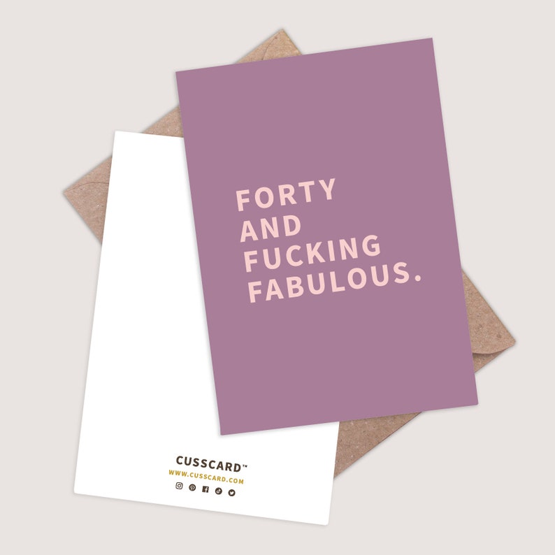 Forty and Fucking Fabulous card. Funny 40th Birthday Card. 40th card funny. Rude 40th Birthday card. 40 and fabulous. 40th for her