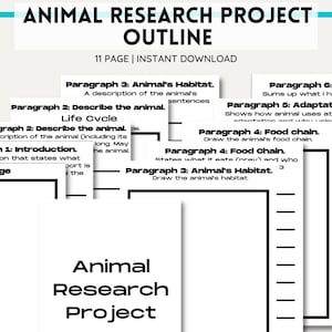 Animal Research Project Outline, Homeschool Research Project, Homeschool Printables, Printable Research Project, 3rd grade, 4th grade