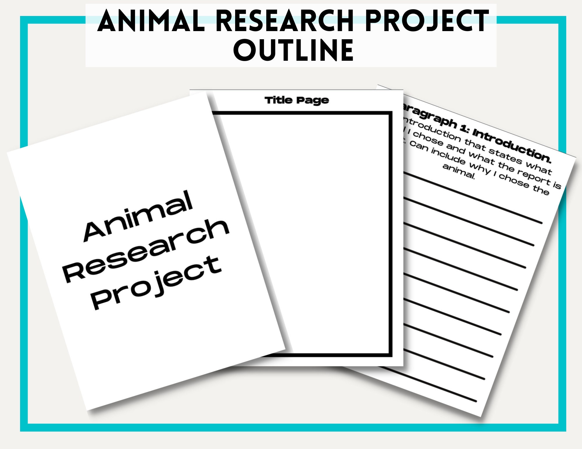 animal research project outline