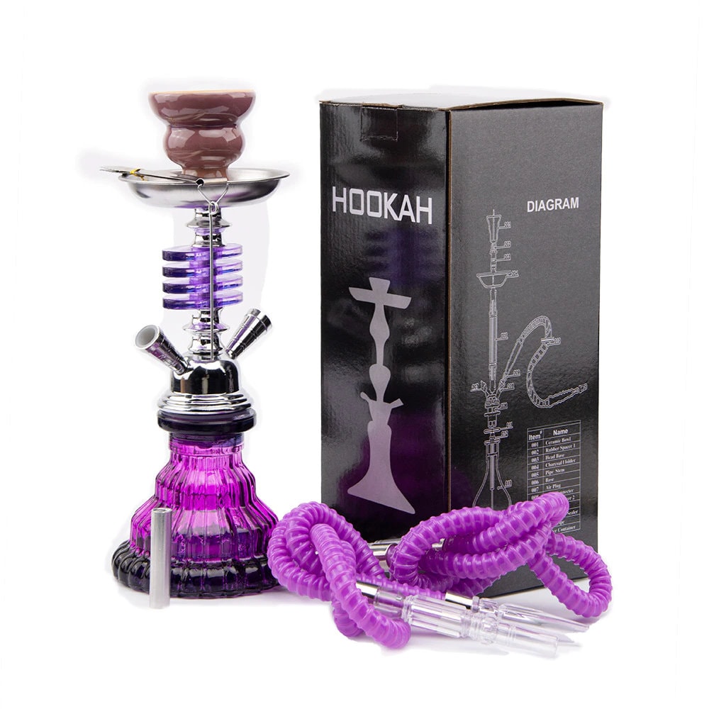 Purple Travel Glass Hookah Pipe Set Etsy