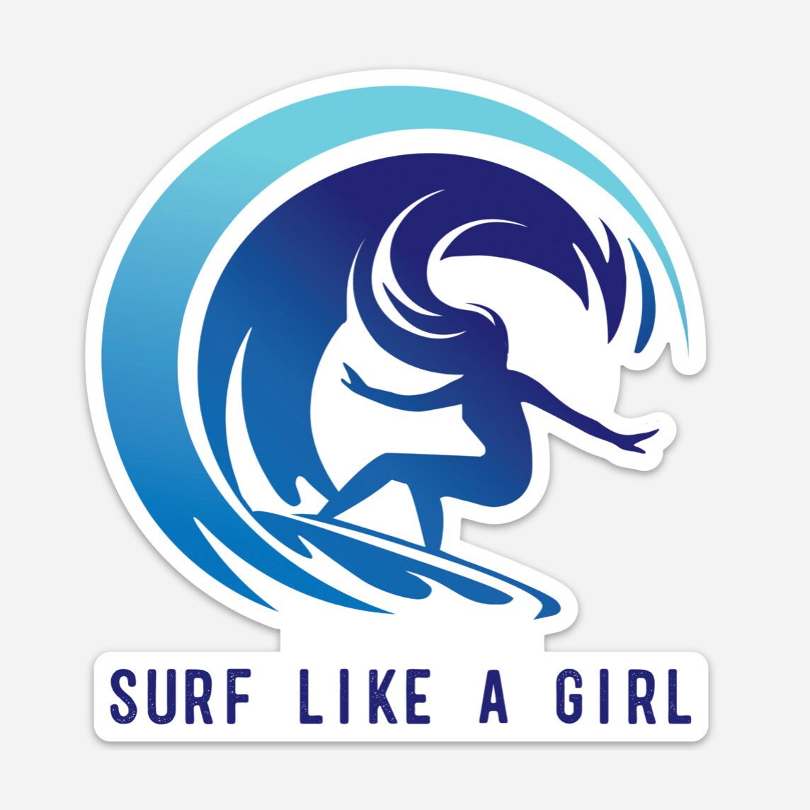 Surf Like A Girl Sticker Beach Sticker Surfing Sticker Etsy