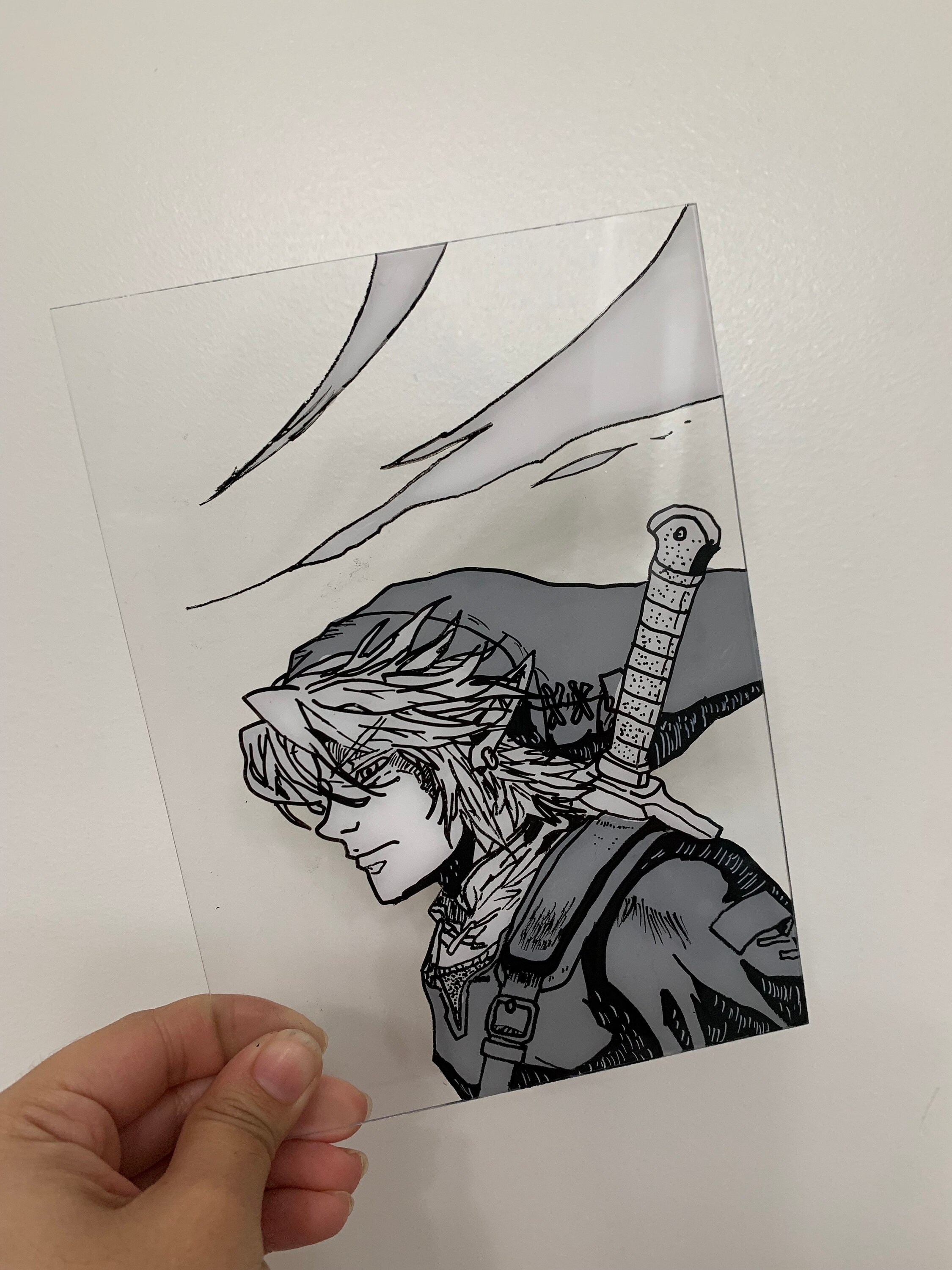 Link Legend of Zelda Twilight Princess Manga Glass Painting