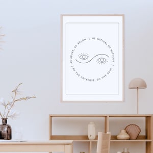 As Above So Below Printable Wall Art | Spiritual Phrase Digital Print | As Above So Below As Within So Without Phrase | Digital Download